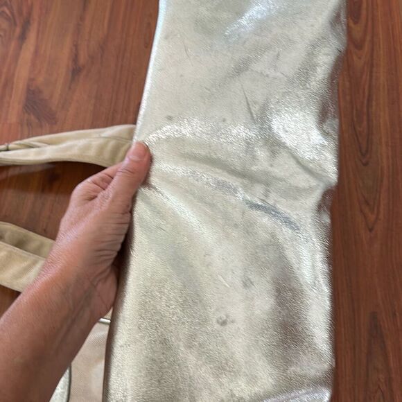 Tory Burch canvas and silver leather large tote bag - Picture 4 of 12